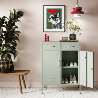 Sage Green Metal Side Table