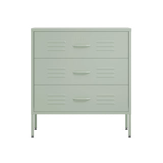The lambeth three drawer locker in sage green 