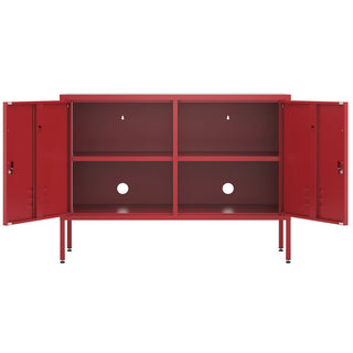 The Oxford  - Side Table/TV Stand Storage Locker In Red - Urban Lockers