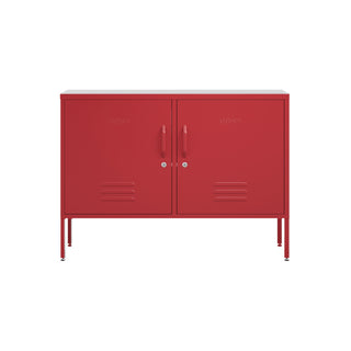 The Oxford  - Side Table/TV Stand Storage Locker In Red - Urban Lockers