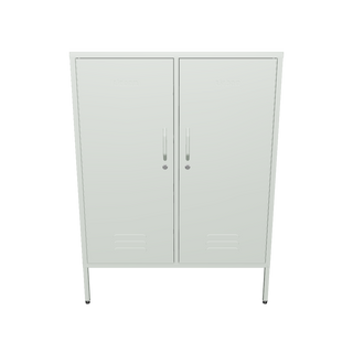 The Fulham 2 door metal storage locker in sage with a white background