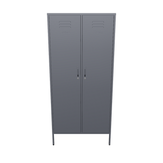 The Chelsea 2 door tall metal locker in slate grey against a white background.