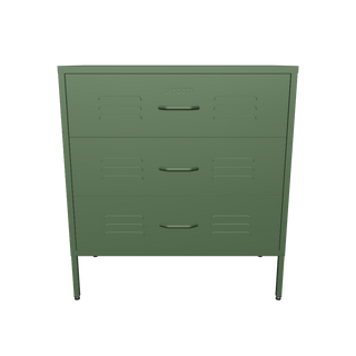 The Lambeth 3 drawer metal locker in forest green