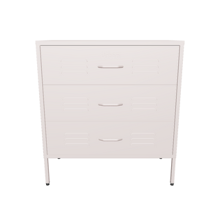 The Lambeth 3 drawer metal locker in light pink