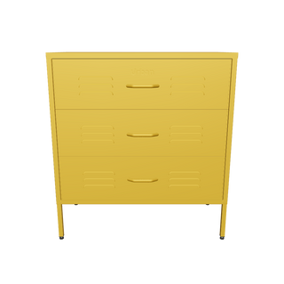 The Lambeth 3 drawer metal locker in mustard