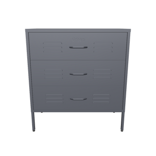 The Lambeth 3 drawer metal locker in slate grey